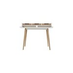 Bureau avec rangements bois clair et blanc l110 cm opus