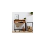 Bureau secrétaire en acacia et métal Bureau secrétaire en acacia et métal