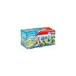 Bus scolaire blanc vert