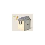 Cabane en bois avec fentre et bote aux