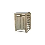 Cache poubelle en bois  porte verrouillables - 97cm x 97cm x h137cm