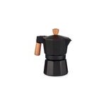 Cafeti�re aluminium 3 tasses noire poign�e en bois
