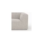Canap d'angle gauche modulable, tissu beige 4 places, 2 poufs - hestia