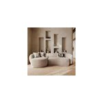 Canap� d'angle modulable 4 places en tissu beige chin� - nova