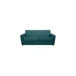 Canap� convertible 3 places en tissu bleu canard avec matelas graham