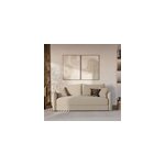 Canap� convertible 3 places en tissu effet lin beige - c�leste