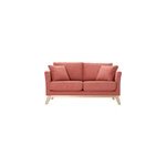 Canap� d�houssable 2 places en tissu effet velours textur� terracotta oslo