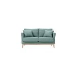 Canap� d�houssable 2 places en tissu vert de gris et bois clair oslo