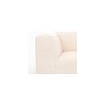 Canap modulable en velours blanc 2 places avec pouf - mina