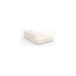 Canap modulable en velours ctel blanc 4 places avec 2 poufs - mina