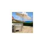 Cancun parasol droit et inclinable en bois diamtre 3m cru