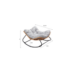 Canggu fauteuil � bascule en r�sine tress�e coussin gris