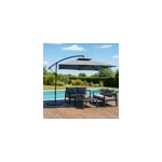 Capri parasol déporté carré gris 3x3 m Capri parasol déporté carré gris 3x3 m