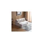 Cardiff canap� d'angle 2 - 3 places assise profonde en velours c�tel� beige