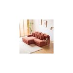 Cardiff canap� d'angle 2 - 3 places assise profonde en velours c�tel� terracotta