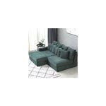 Cardiff canap� d'angle 2 - 3 places assise profonde en velours c�tel� vert