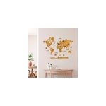 Carte du monde en bois 2d
