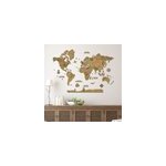 Carte du monde en bois 2d