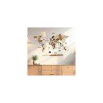 Carte du monde en bois 3d multicolor, s