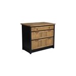 Casserolier 3 tiroirs bois noir -