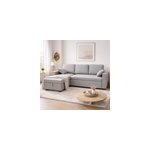 Celbridge canap� d'angle convertible 3 places avec coffre en tissu gris