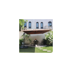 Cesare ensemble parasol marron 3x4m et 4 dalles  lester