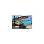 Cesare parasol rectangulaire 3x4m dport rotatif marron aluminium + housse