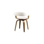 Chaise avec accoudoirs en cuir synth�tique blanc - harold