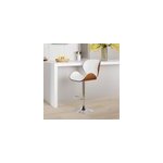 Chaise de bar rglable 63 - 84 cm en cuir synthtique blanc - baudoin