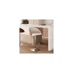 Chaise de bar rglable 63 - 84 cm en tissu beige - carmelo