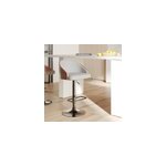 Chaise de bar rglable 63 - 84 cm en tissu gris clair - carmelo