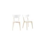 Chaises blanc et bois clair (lot de 2) leena