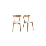 Chaises en bois clair ch�ne et blanc (lot de 2) dove