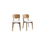 Chaises en bois clair ch�ne et blanc (lot de 2) lucia