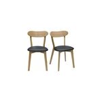 Chaises en bois clair ch�ne et noir (lot de 2) dove
