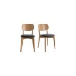 Chaises en bois clair ch�ne et noir (lot de 2) lucia
