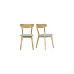 Chaises en bois clair ch�ne et tissu effet velours vert c�ladon (lot de 2) dove