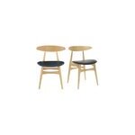 Chaises en bois clair et noir (lot de 2) walford