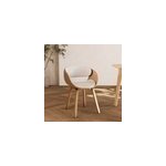 Chaise en bois clair et pu blanc - adelmar