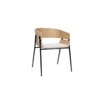 Chaise bois clair et tissu chenille beige wess