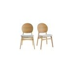 Chaises en bois clair et tissu gris clair (lot de 2) elton