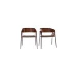 Chaises bois fonc� et m�tal noir (lot de 2) wess