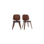 Chaises en bois fonc� et noir (lot de 2) beck