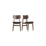 Chaises en bois fonc� et noir (lot de 2) elion