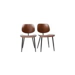 Chaises en bois fonc� noyer et m�tal noir (lot de 2) tobias