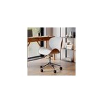 Chaise de bureau pivotante en cuir synthtique blanc 79 - 91cm - baudoin