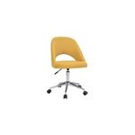 Chaise de bureau en tissu effet velours textur jaune moutarde cosette