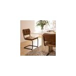 Chaise cantilever en microfibre marron (lot de 2) Chaise cantilever en microfibre marron (lot de 2)