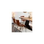 Chaise en cuir marron (lot de 2) Chaise en cuir marron (lot de 2)