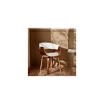 Chaise en cuir synth�tique blanc - piada